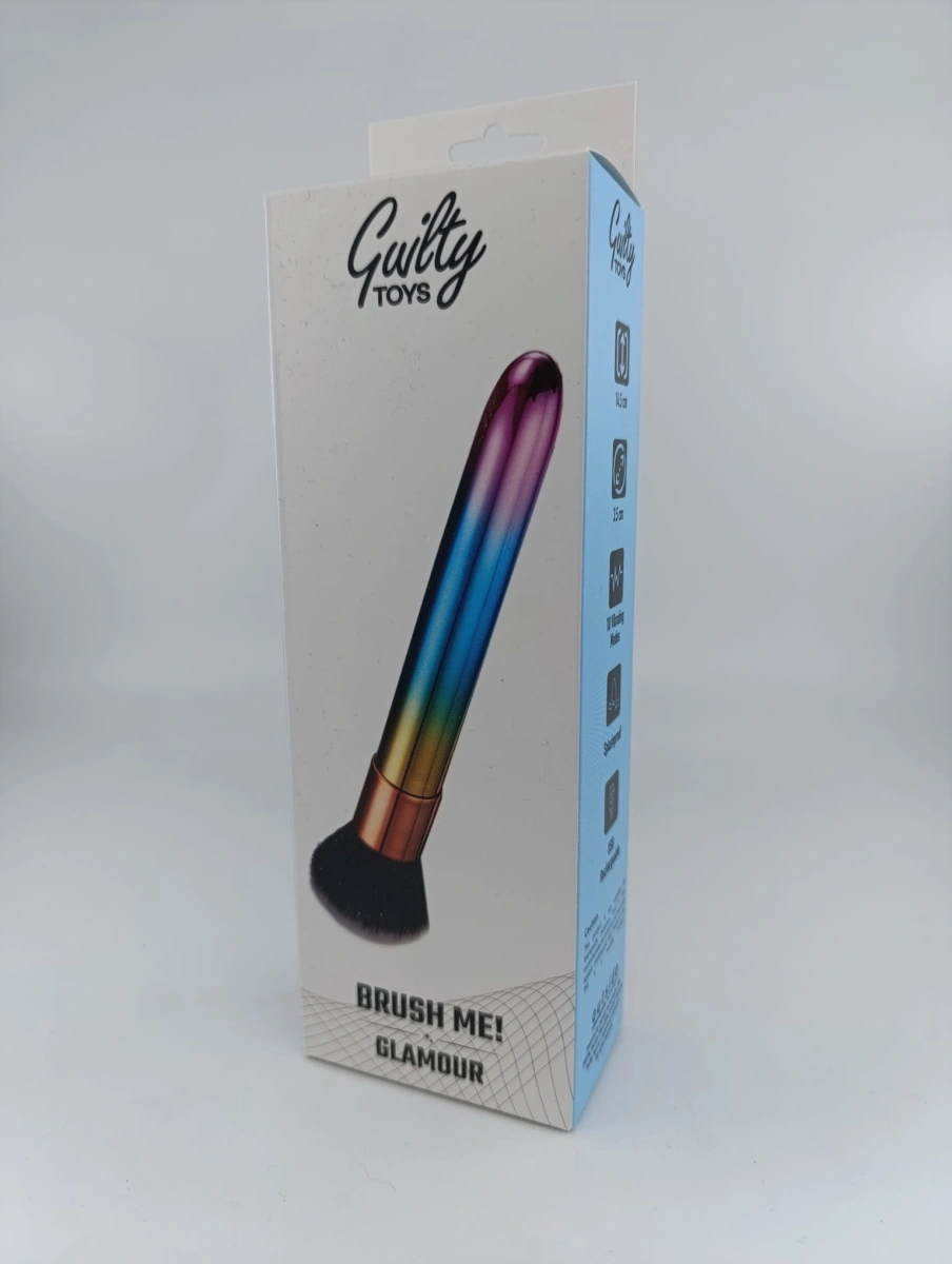 Vibrator Brush Me!, 10 Moduri Vibratii Puternice, USB Magnetic, Multicolor, 17 cm, Guilty Toys, Glamour, #7, Erotic24.ro
