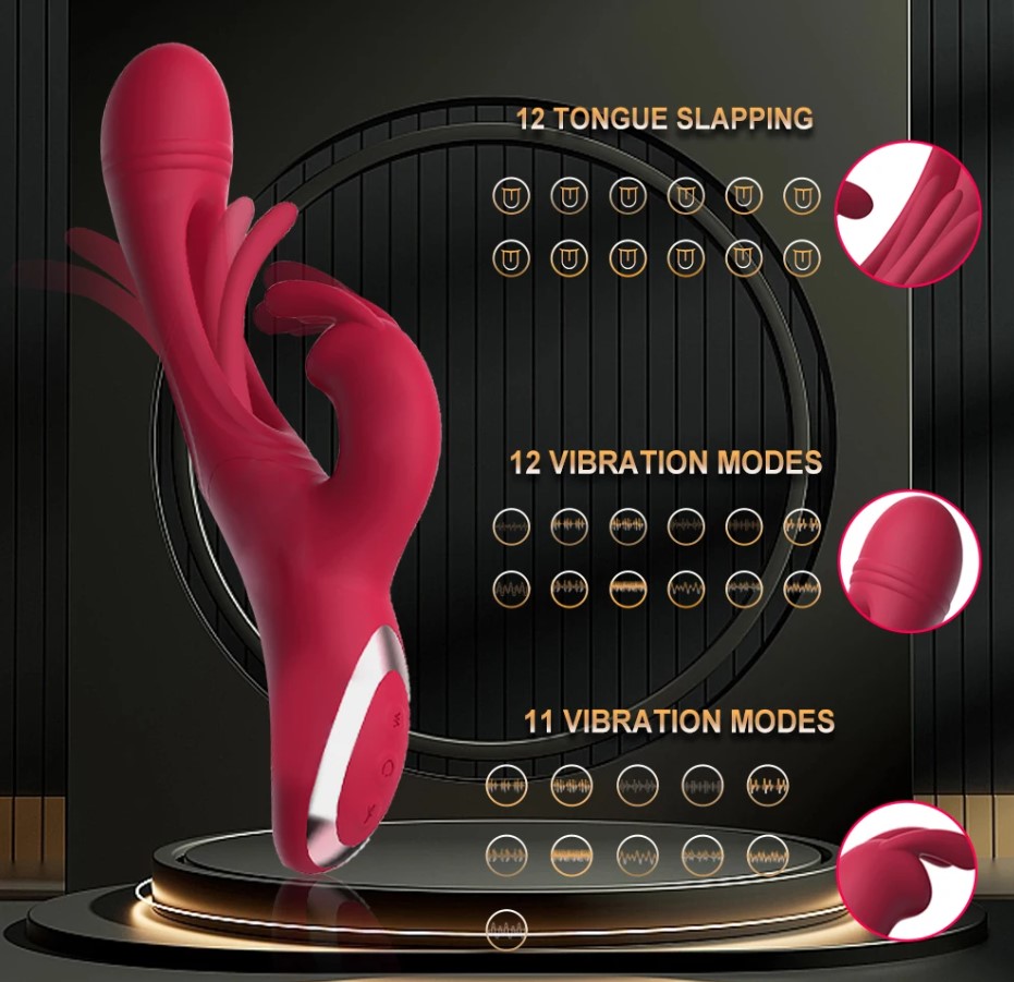 Vibrator Yara, Vibrating & Tapping, Silicon, USB Magentic, Rosu, 24.1 cm, Guilty Toys, Sexxify, Nr. 2, Erotic24.ro