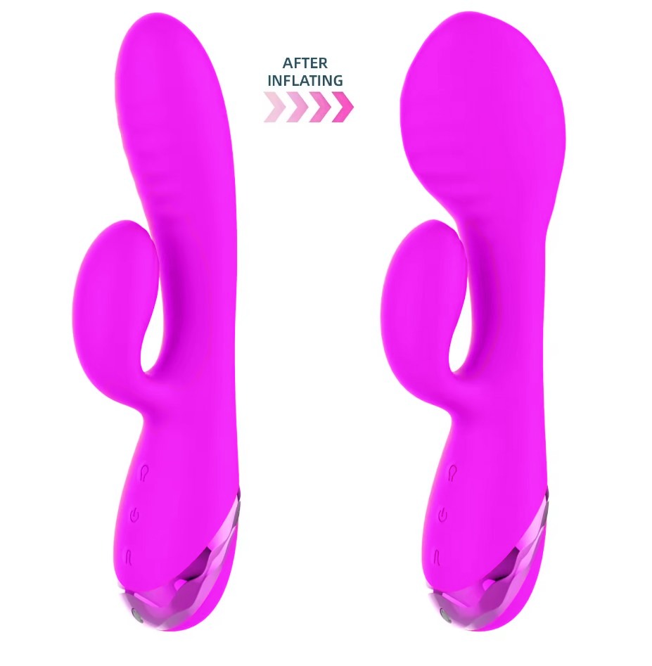 Vibrator Iepuras Inflatable Sahara, 10 Moduri Vibratii, Silicon, USB Magnetic, Mov, 19.5 cm, Passion Labs, Sensations, #2, Erotic24.ro