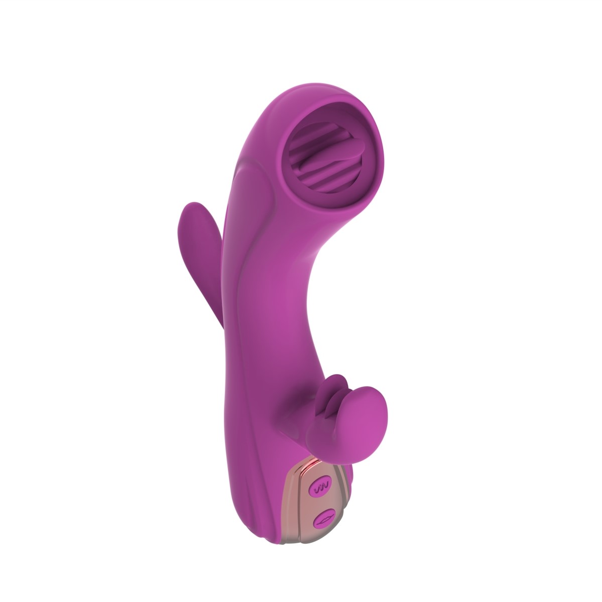 Vibrator Iepuras Leila, Vibrating&Licking, Silicon, USB, Mov, 22 cm, Mokko Toys, Good Vibes, #5, Erotic24.ro