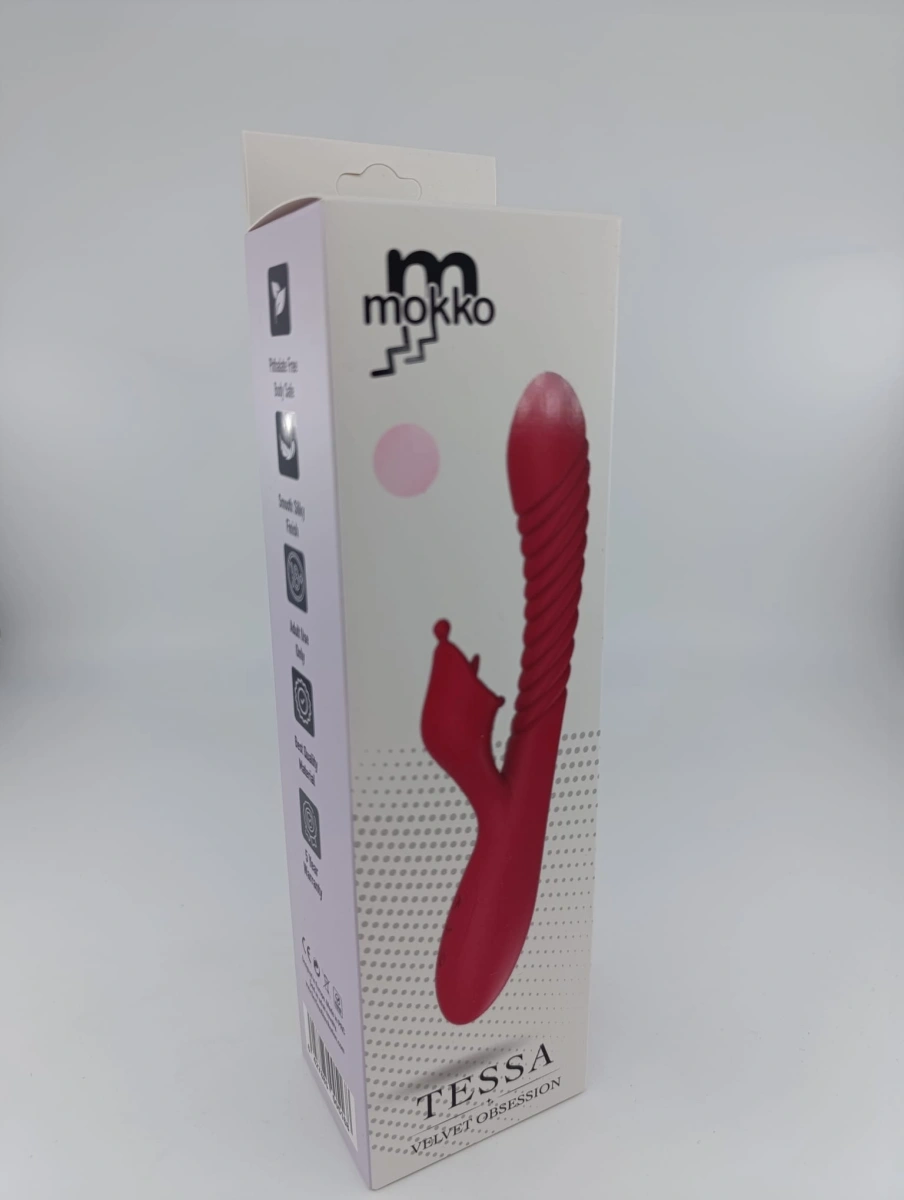 Vibrator Iepuras Tessa, 10 Moduri Vibratii, Silicon, USB, Roz, 21.8 cm, Mokko Toys, Velvet Obsession, #4, Erotic24.ro