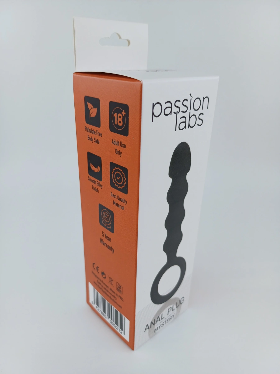 Dop Anal cu Inel Anal Plug Large, Silicon, Negru, 14.5 cm, Passion Labs, Mystery, #2, Erotic24.ro