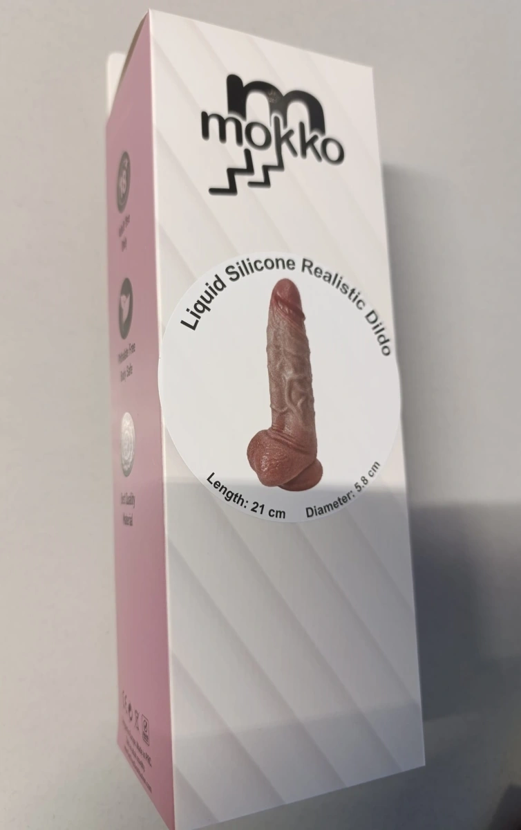 Dildo Realist Robin, Silicon Dubla Densitate, Maro Deschis, 21 cm, Mokko Toys, #2, Erotic24.ro