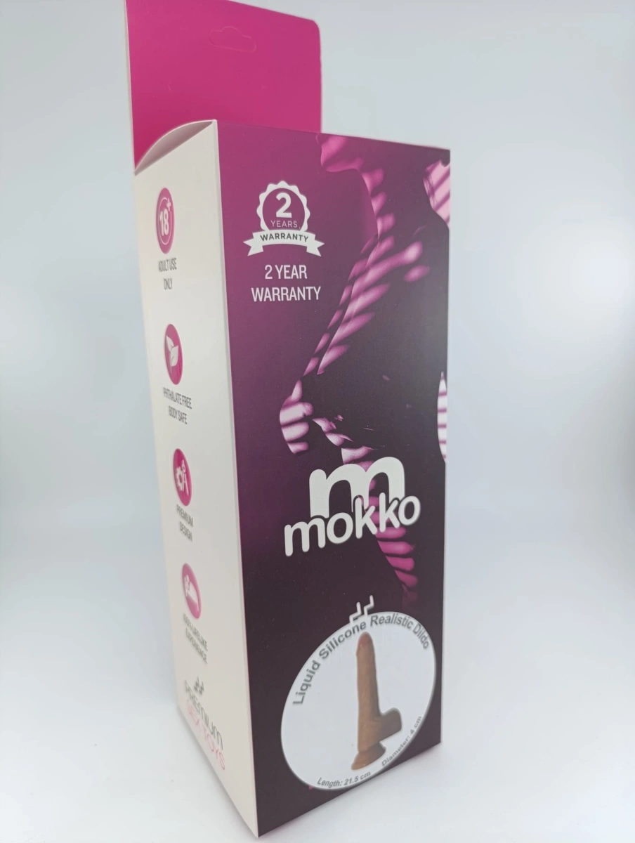 Dildo Realist cu Ventuza Jack, Silicon Lichid, Caramel, 21.5 cm, Mokko Toys, #2, Erotic24.ro