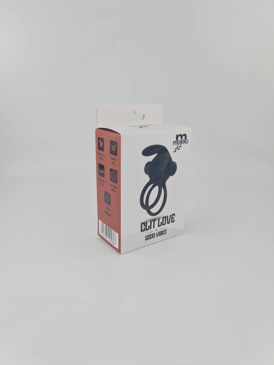 Inel de Penis Clit Love, 10 Moduri Vibratii, Silicon, Negru, Mokko Toys, Nr. 3, Erotic24.ro