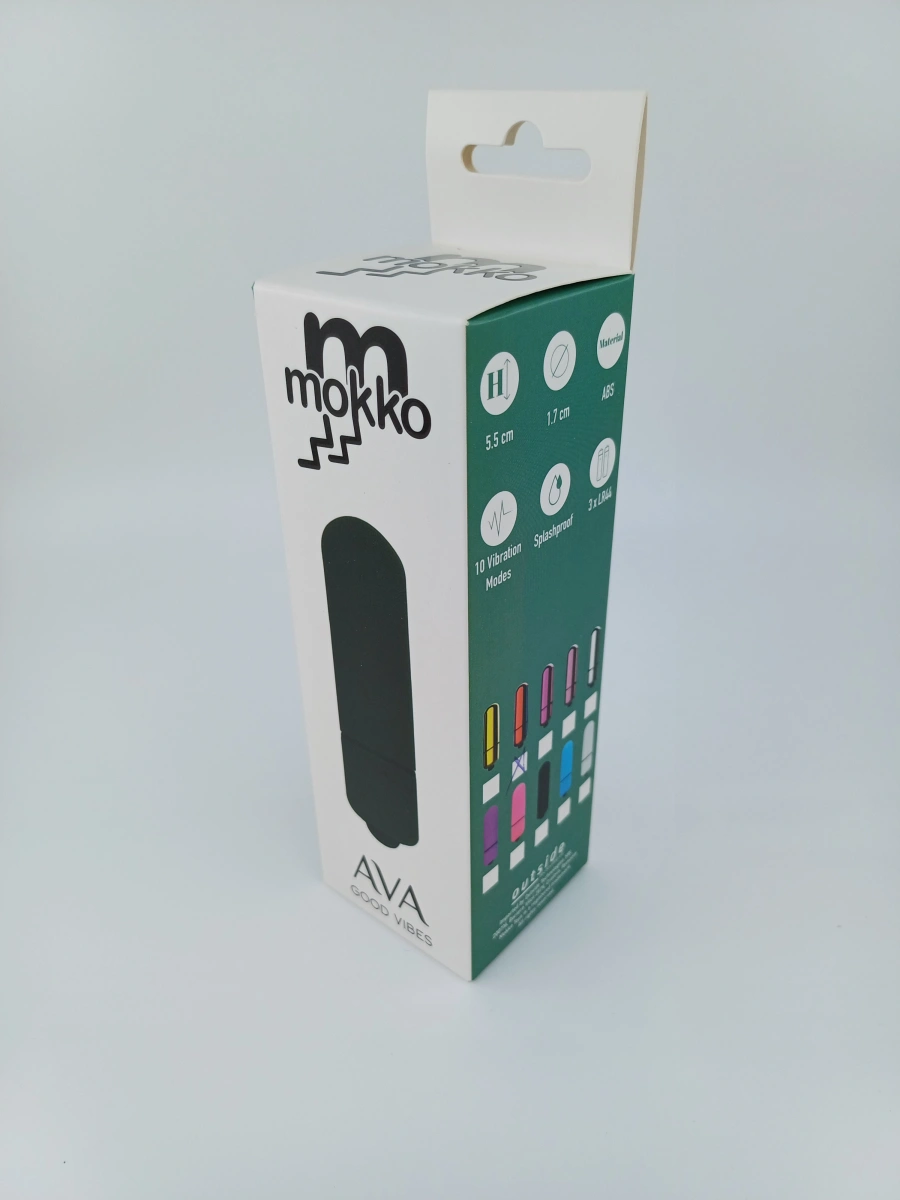 Bullet Vibrator Ava, 10 Moduri Vibratii, ABS, Rosu Metalizat, 5.5 cm, Mokko Toys, #2, Erotic24.ro