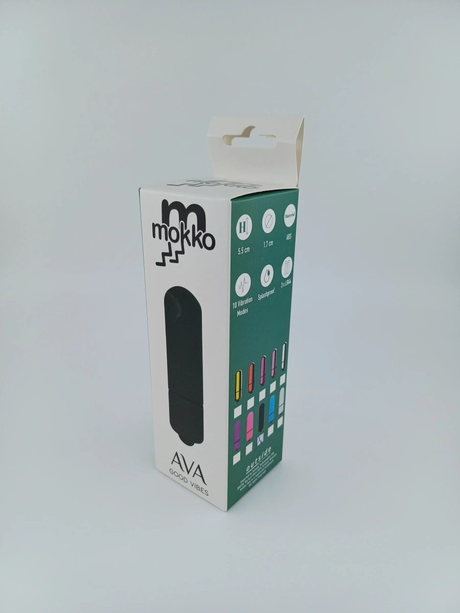 Bullet Vibrator Ava, 10 Moduri Vibratii, ABS, Negru, 5.5 cm, Mokko Toys, Nr. 2, Erotic24.ro