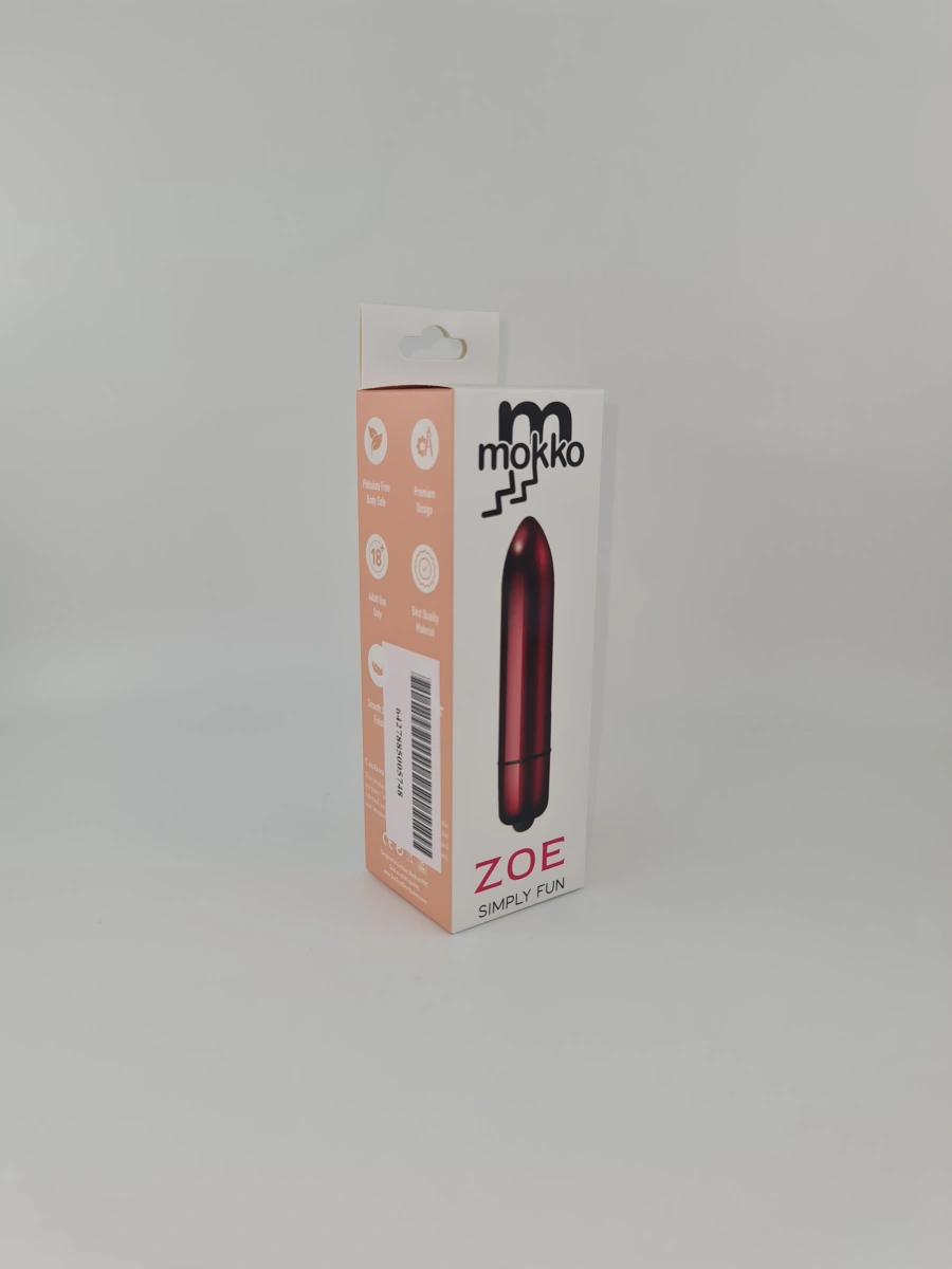 Vibrator Glont Zoe, 10 Moduri Vibratii, Rosu Metalizat, 9 cm, Mokko Toys, #3, Erotic24.ro