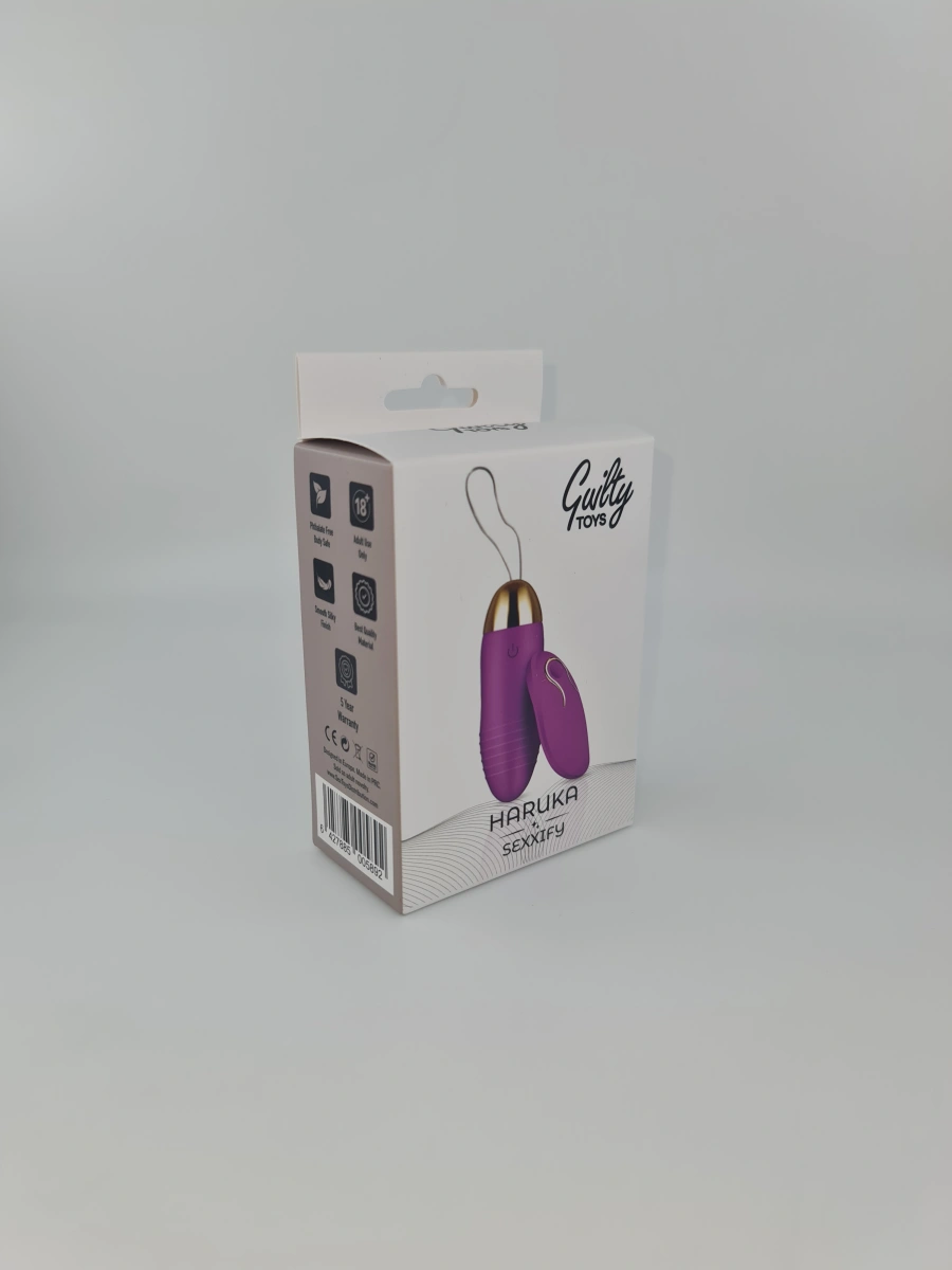 Ou Vibrator Haruka, Remote Control, 10 Moduri Vibratii, Silicon, USB, Mov, Guilty Toys, #5, Erotic24.ro
