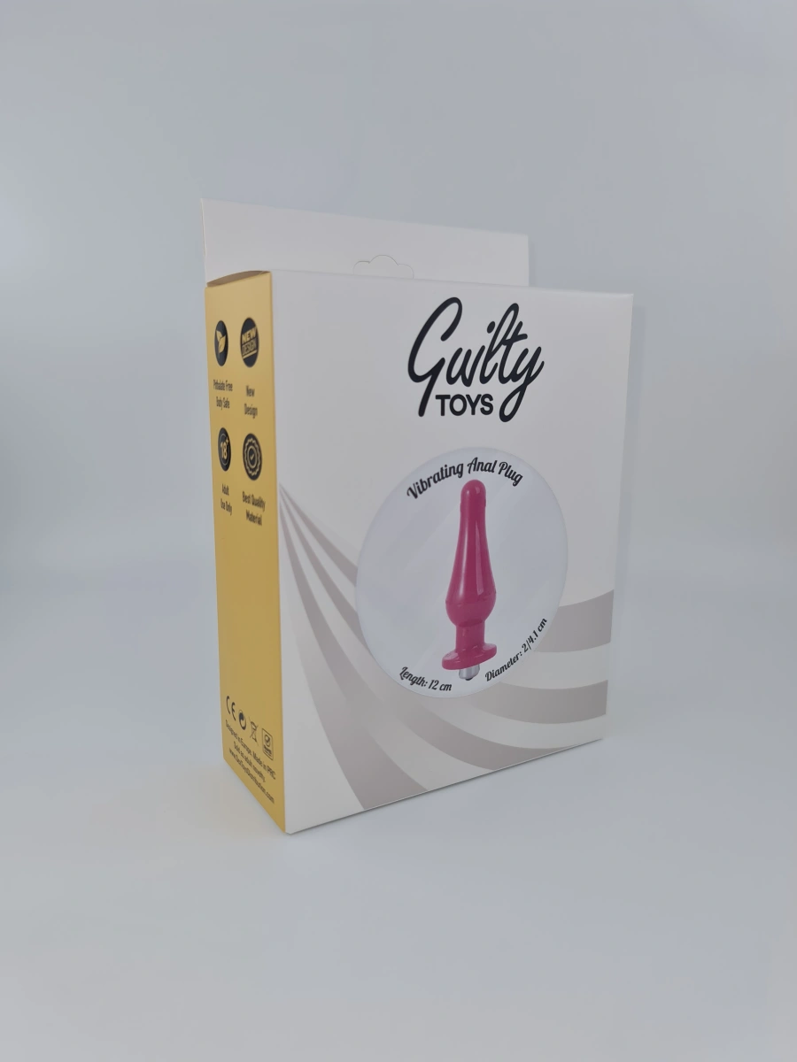 Dop Anal Kent cu Vibratii, Roz, 12 cm, Guilty Toys, #2, Erotic24.ro