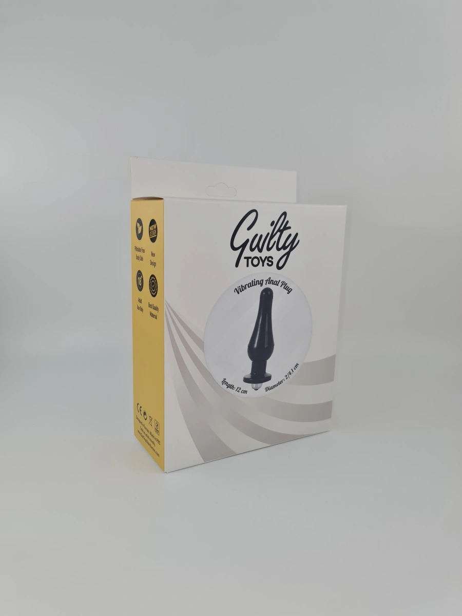 Dop Anal Kent cu Vibratii, Negru, 12 cm, Guilty Toys, Nr. 2, Erotic24.ro