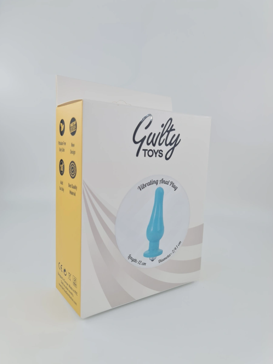 Dop Anal Kent cu Vibratii, Albastru, 12 cm, Guilty Toys, #2, Erotic24.ro