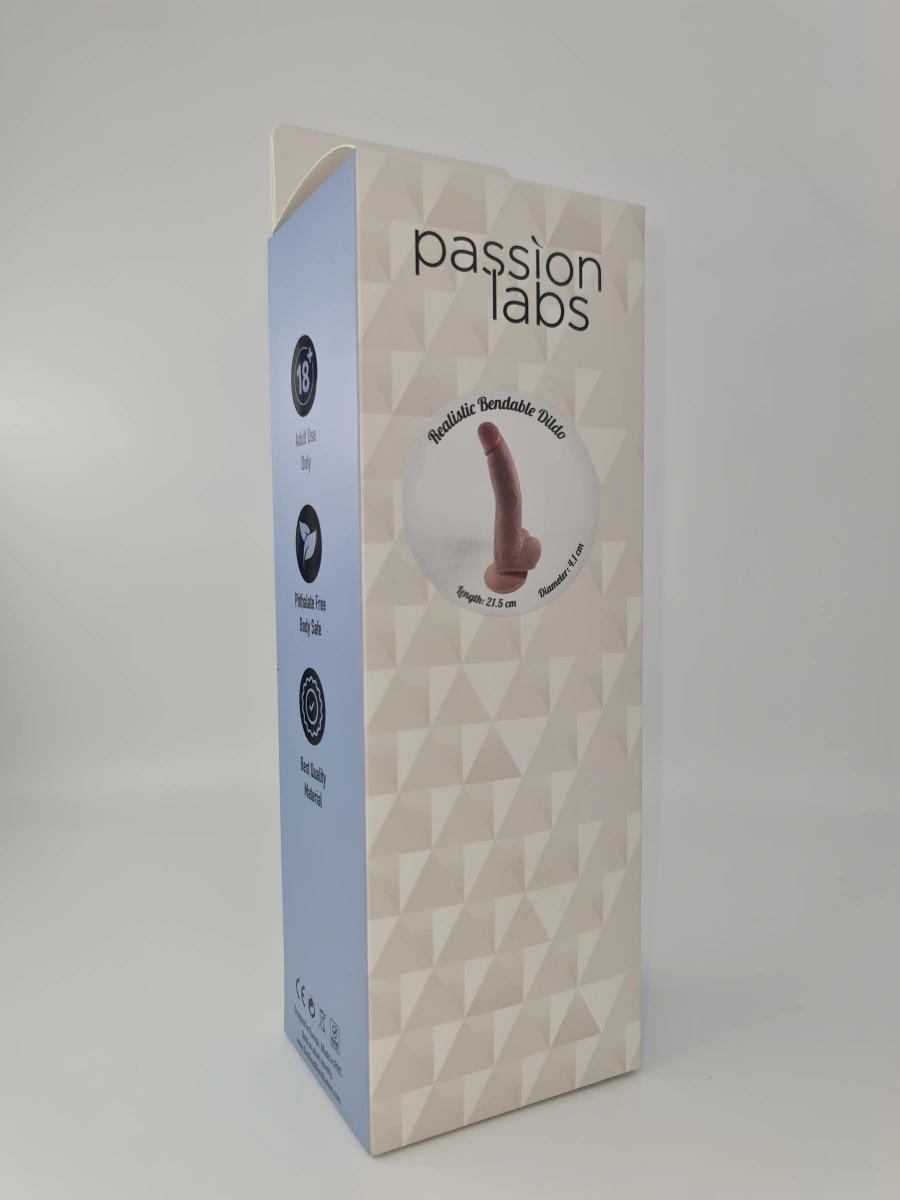 Dildo Craig Sliding&Bendable, TPE Strat Dublu, Natural, 21.5 cm, Passion Labs, Nr. 2, Erotic24.ro