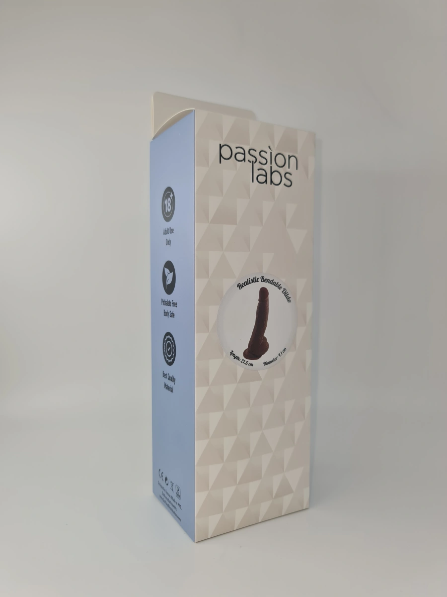 Dildo Craig Sliding&Bendable, TPE Strat Dublu, Caramel, 21.5 cm, Passion Labs, #2, Erotic24.ro