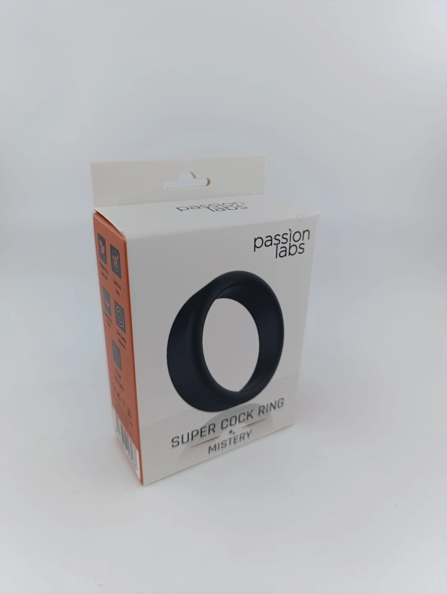 Inel de Penis Large Super Cock Ring Silicon Negru Passion Labs, #2, Erotic24.ro