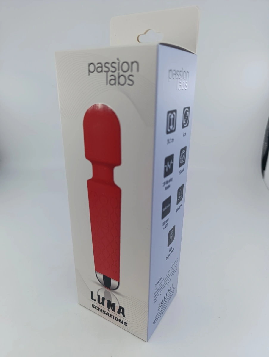 Vibrator Masaj Luna 20 Moduri Vibratii+8 Intensitati de Viteza, USB, Silicon, Rosu, Passion Labs, #3, Erotic24.ro