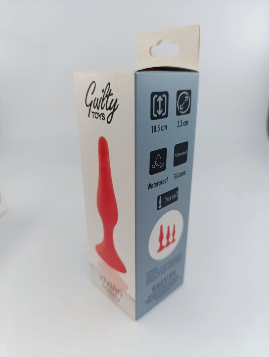 Dop Anal Vivian Small, Silicon, Rosu, 10.5 cm, Guilty Toys, Sexxify, Nr. 2, Erotic24.ro