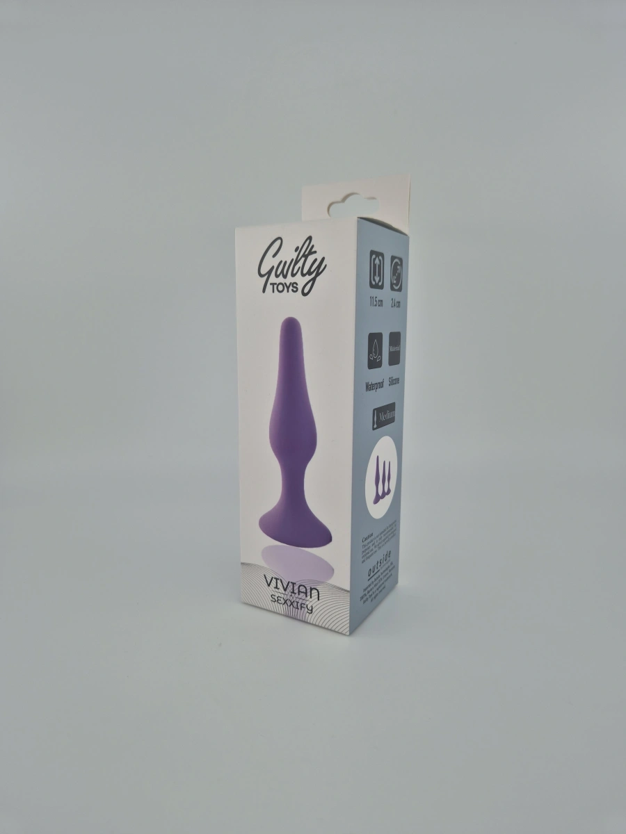 Dop Anal Vivian Medium, Silicon, Mov, 11 cm, Guilty Toys, Sexxify, #2, Erotic24.ro