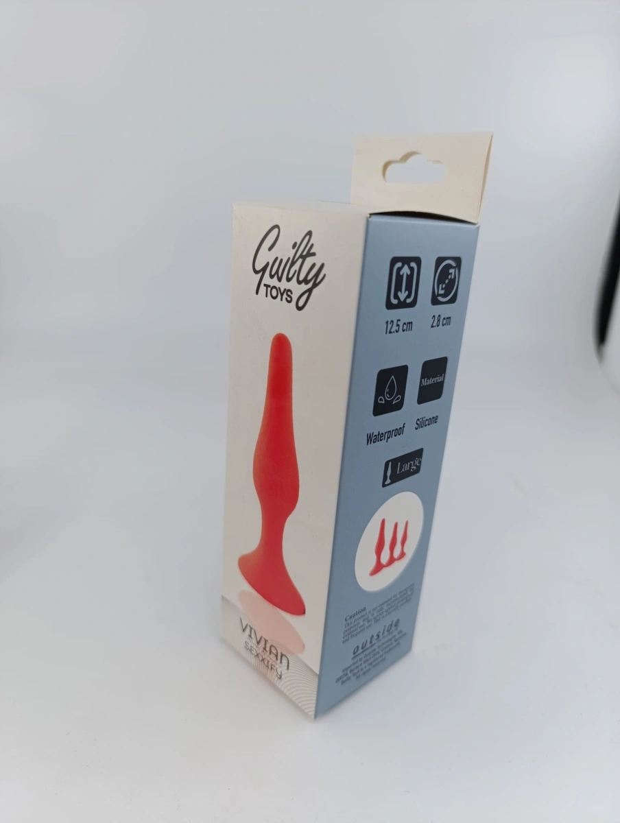 Dop Anal Vivian Large, Silicon, Red, 12.5 cm, Guilty Toys, Sexxify, #2, Erotic24.ro