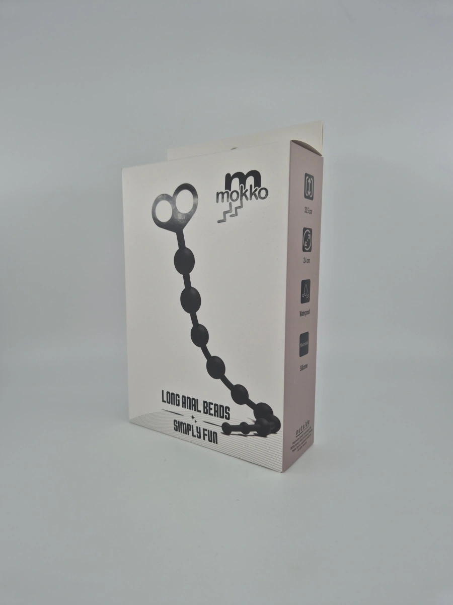 Bile Anale Long Anal Beads, Silicon, Negru, Mokko Toys, Simply Fun, #3, Erotic24.ro