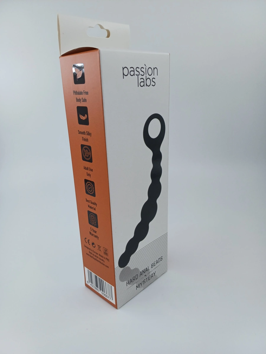 Bile Anale Hard Anal Beads, Silicon, Negru,  17.9 cm, Passion Labs, Mystery, #5, Erotic24.ro