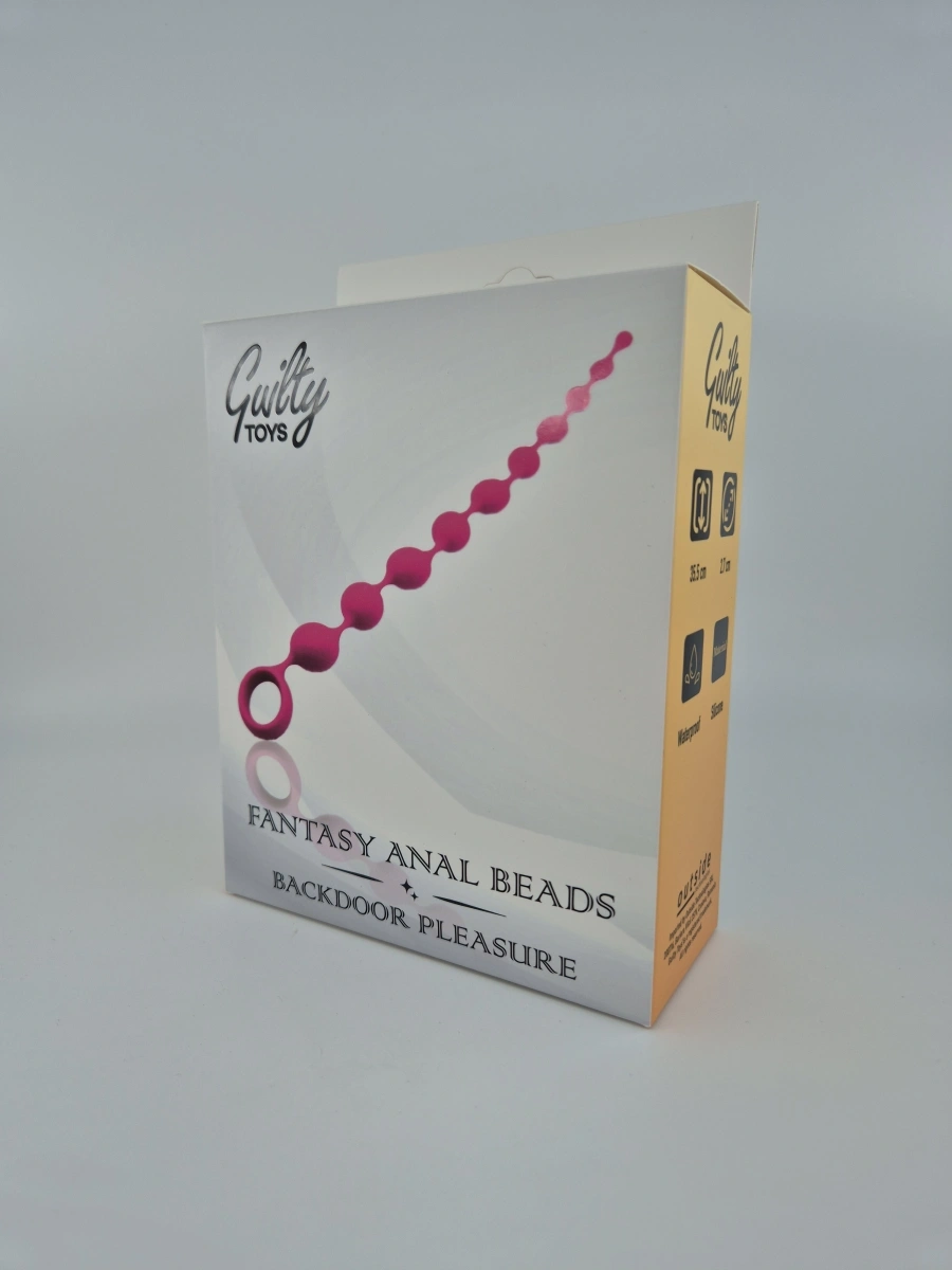 Bile Anale Fantasy Anal Beads, Silicon, Roz, 35.5 cm, Guilty Toys, Backdoor Pleasure, #2, Erotic24.ro