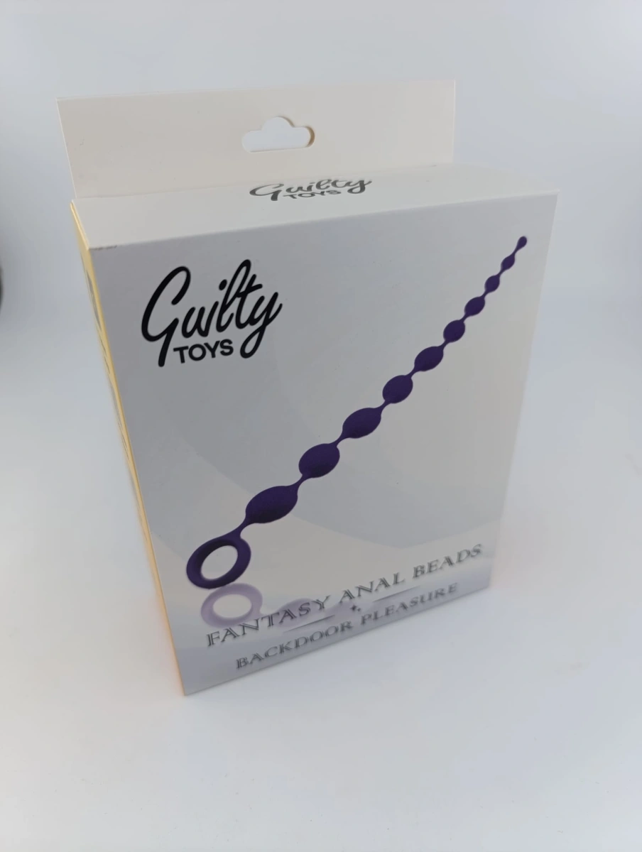 Bile Anale Fantasy Anal Beads, Silicon, Mov Deschis, 35.5 cm, Guilty Toys, Backdoor Pleasure, #2, Erotic24.ro