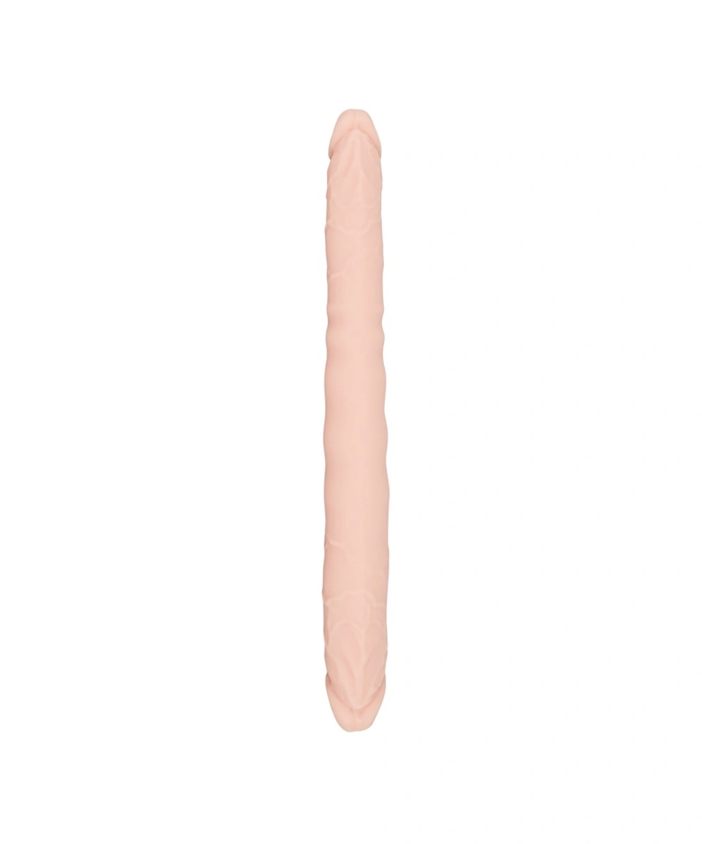 Dildo Dublu Real Slim, Silicon, Natural, 30 cm, #2, Erotic24.ro