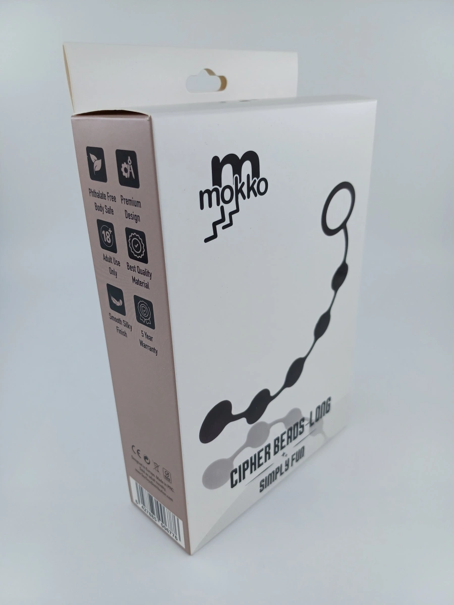 Bile Anale Cipher Beads Long, Silicon, Negru, 34 cm, Mokko Toys, Simply Fun, #3, Erotic24.ro