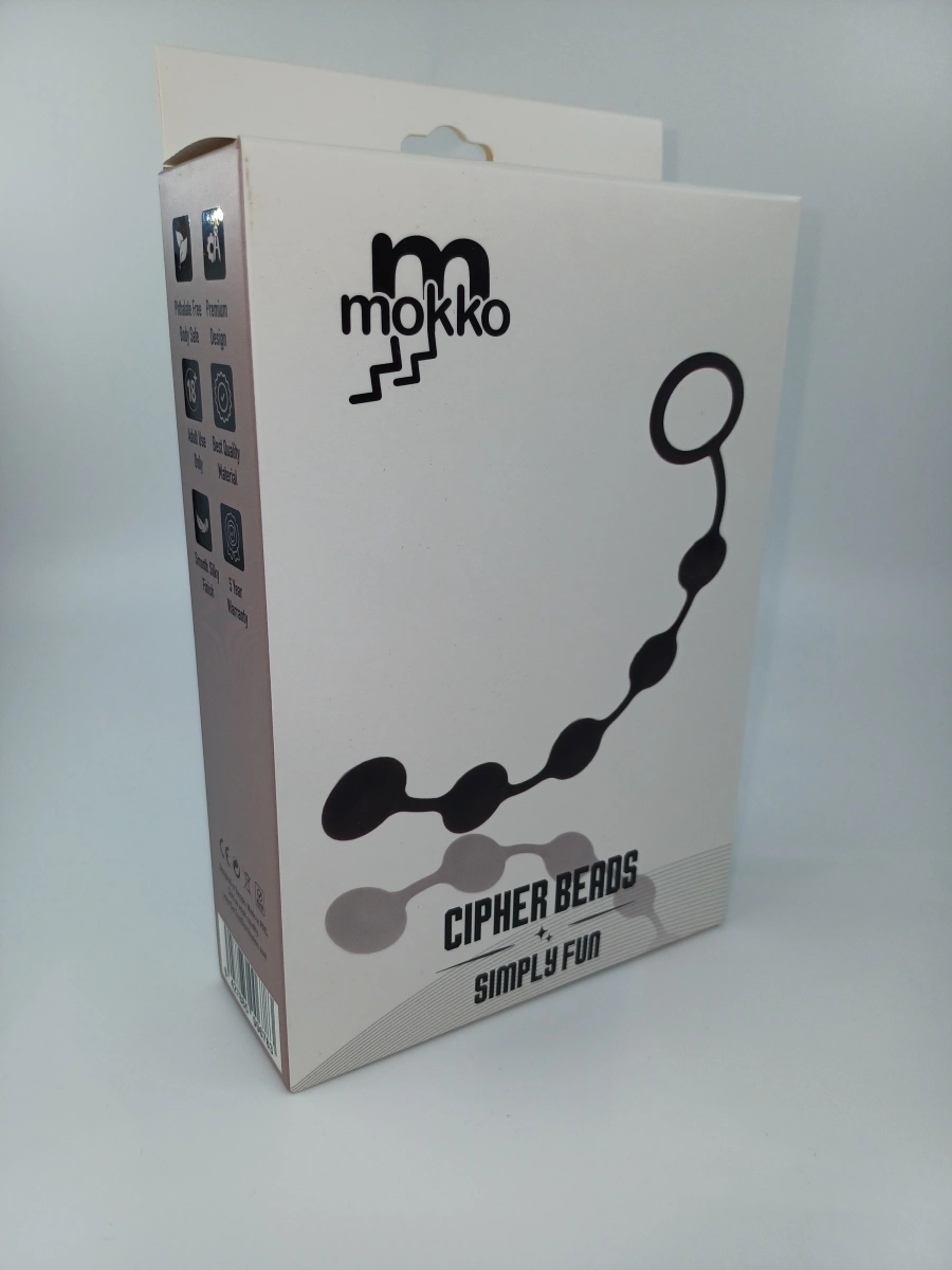 Bile Anale Cipher Beads, Silicon, Negru, 32 cm, Mokko Toys, Simply Fun, #3, Erotic24.ro