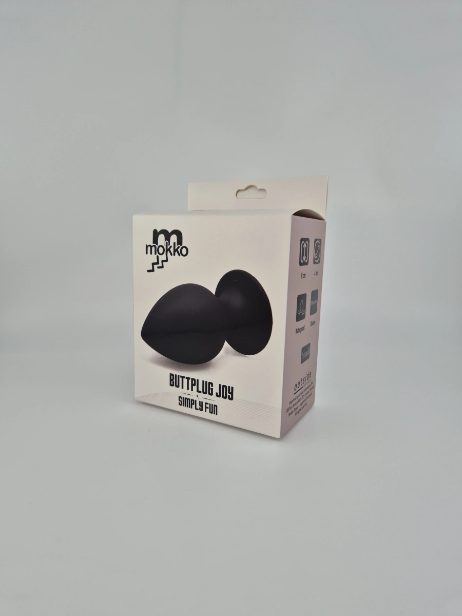 Dop Anal Butplug Joy Small, Silicon, Negru, 8 cm, Mokko Toys, Nr. 2, Erotic24.ro