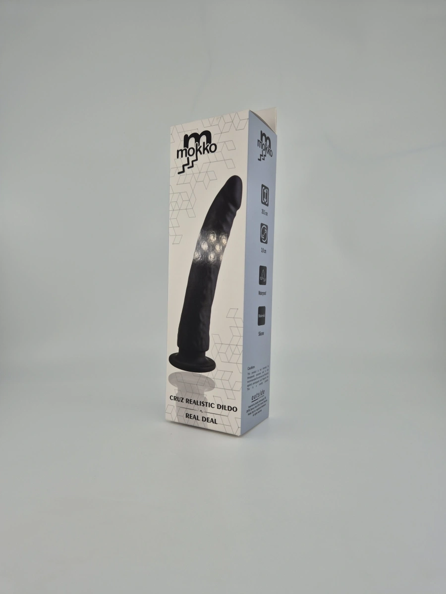 Dildo Realist Cruz, Silicon, Negru, 20.5 cm, Mokko Toys, Real Deal, #2, Erotic24.ro