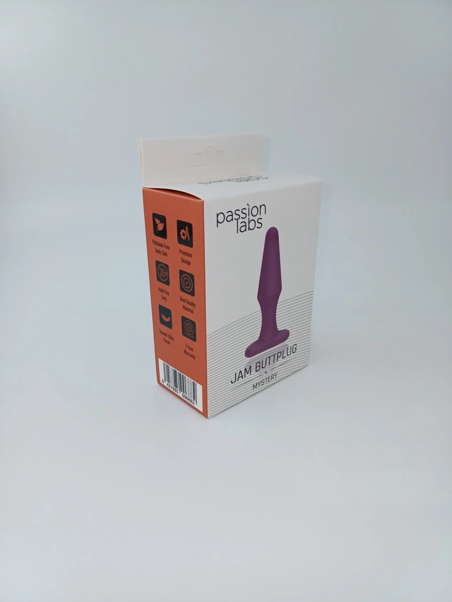 Dop Anal Jam Buttplug, Silicon, Mov, 10.5 cm, Passion Labs, Mystery, #2, Erotic24.ro