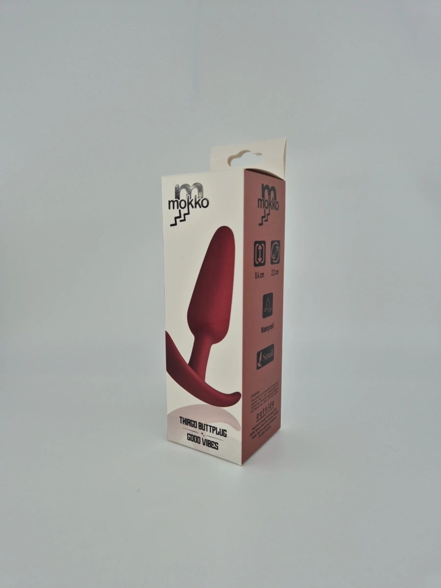 Dop Anal Thiago Buttplug Small, Silicon, Rosu, 8.4 cm, Mokko Toys, Good Vibes, #2, Erotic24.ro