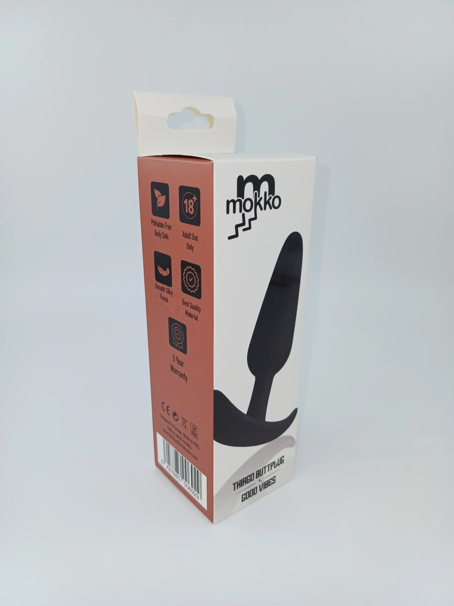 Dop Anal Thiago Buttplug Small, Silicon, Negru, 8.4 cm, Mokko Toys, Good Vibes, #3, Erotic24.ro