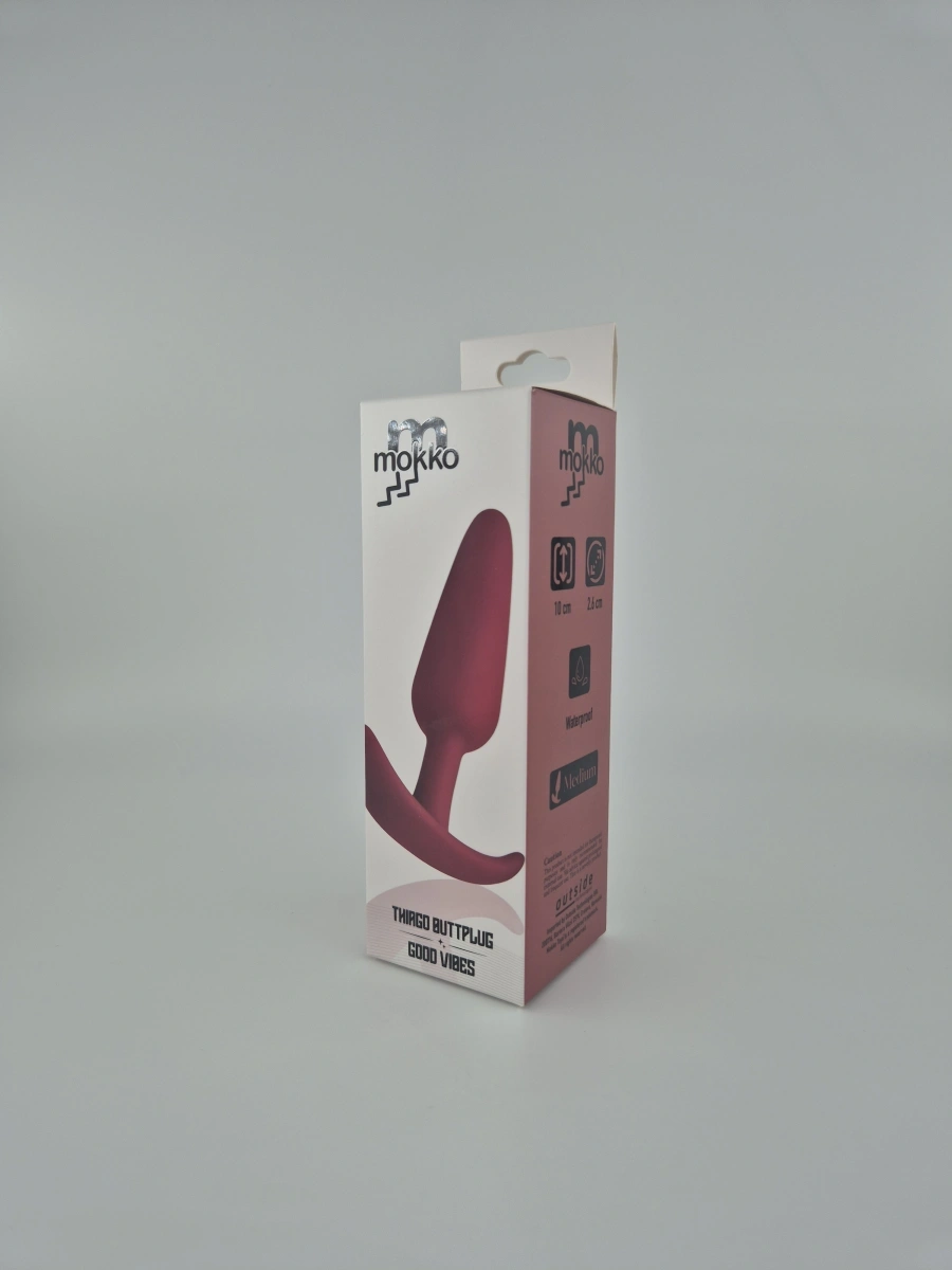 Dop Anal Thiago Buttplug Medium, Silicon, Rosu, 10 cm, Mokko Toys, Good Vibes, Nr. 2, Erotic24.ro