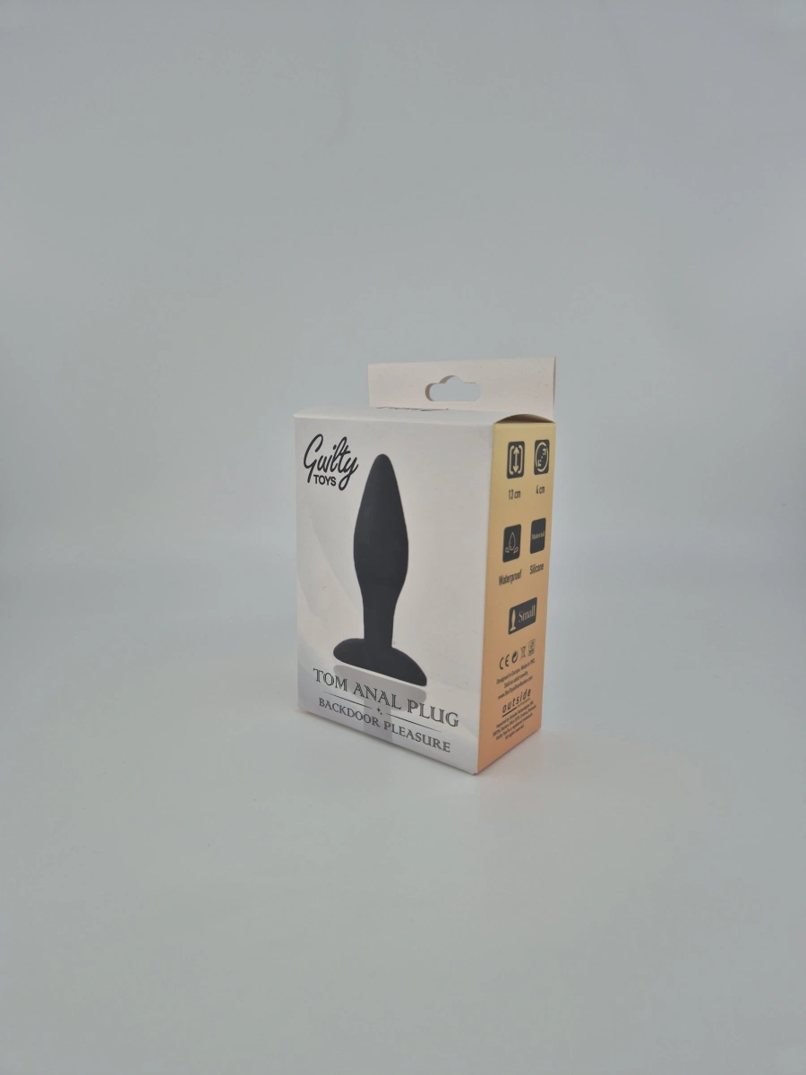 Dop Anal Tom, Silicon, Negru, 9 cm, Guilty Toys, #2, Erotic24.ro
