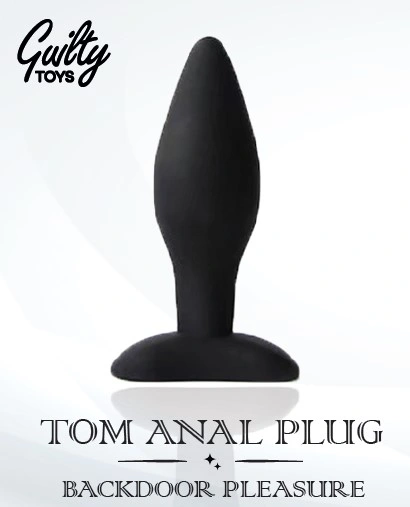 Dop Anal Tom, Silicon, Negru, 9 cm, Guilty Toys