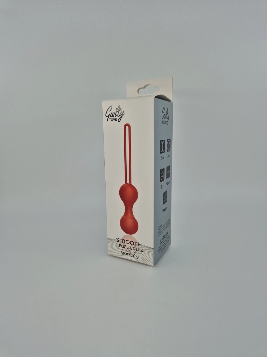 Bile Vaginale Smooth Kegel Balls, Silicon, Rosu, 15 cm, Guilty Toys, Sexxify, #2, Erotic24.ro