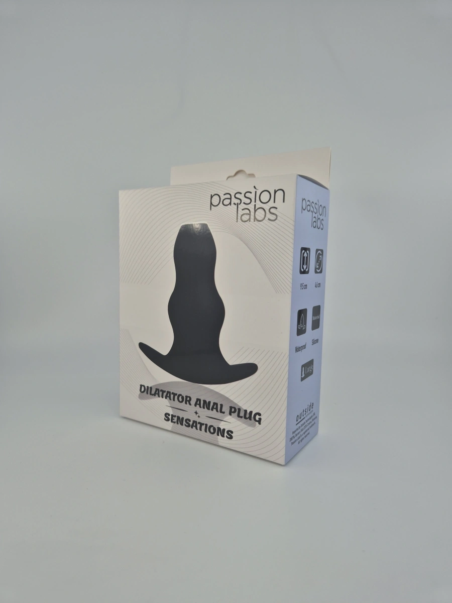 Dop Anal Dilatator, Silicon, Negru, 9.5 cm, Passion Labs, #5, Erotic24.ro