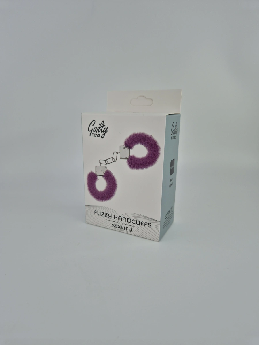 Catuse cu Plus Fuzzy Handcuffs, Mov, Guilty Toys, #2, Erotic24.ro