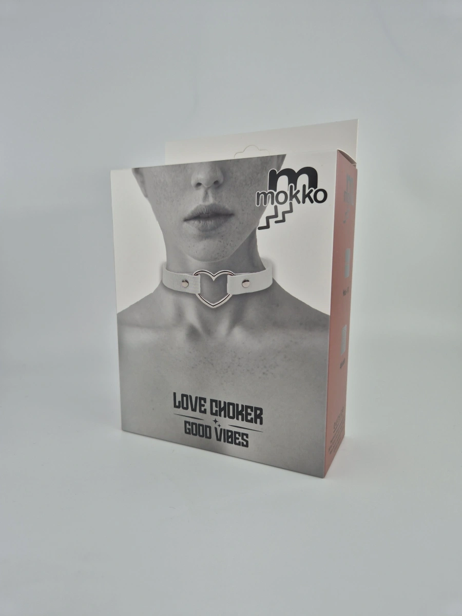 Accesoriu Gat Love Choker, Alb, Mokko Toys, #2, Erotic24.ro