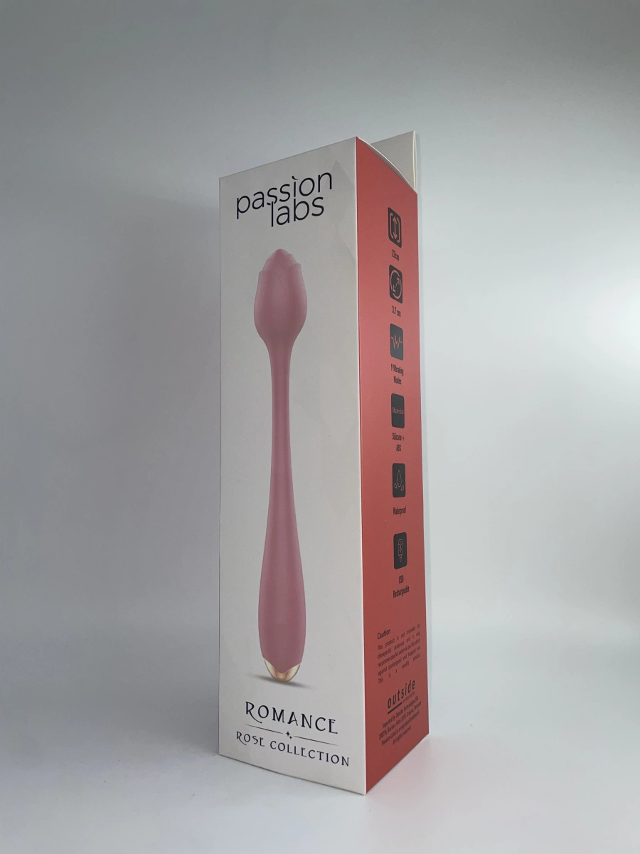 Vibrator Bendable Romance, 9 Moduri Vibratii, USB, Silicon, Roz, 22 cm, Passion Labs, Rose Collection, #10, Erotic24.ro