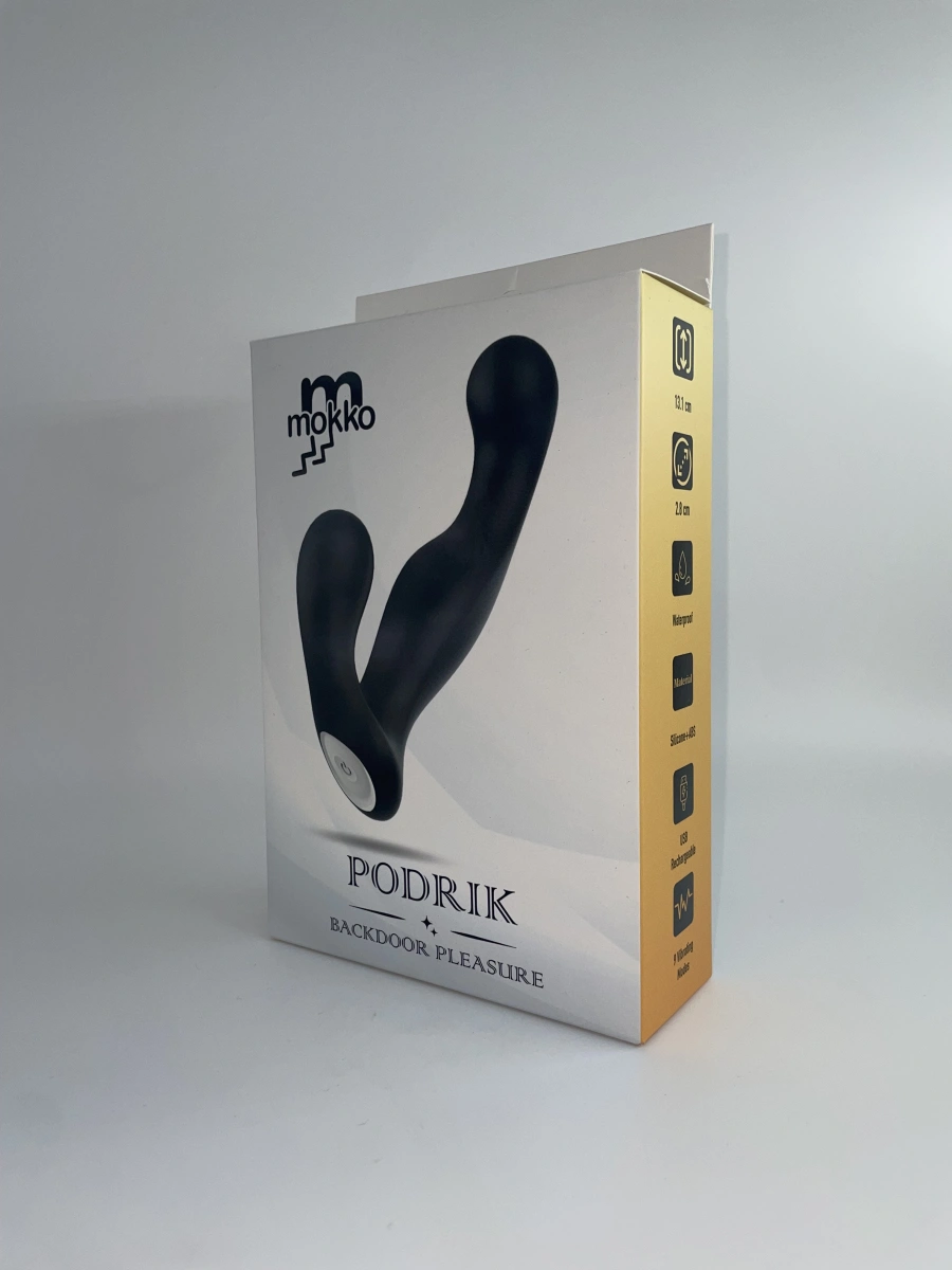 Stimulator Podrik, 9 Moduri Vibratii, Silicon, USB Magnetic, Negru, Mokko Toys, Backdoor Pleasure, #5, Erotic24.ro