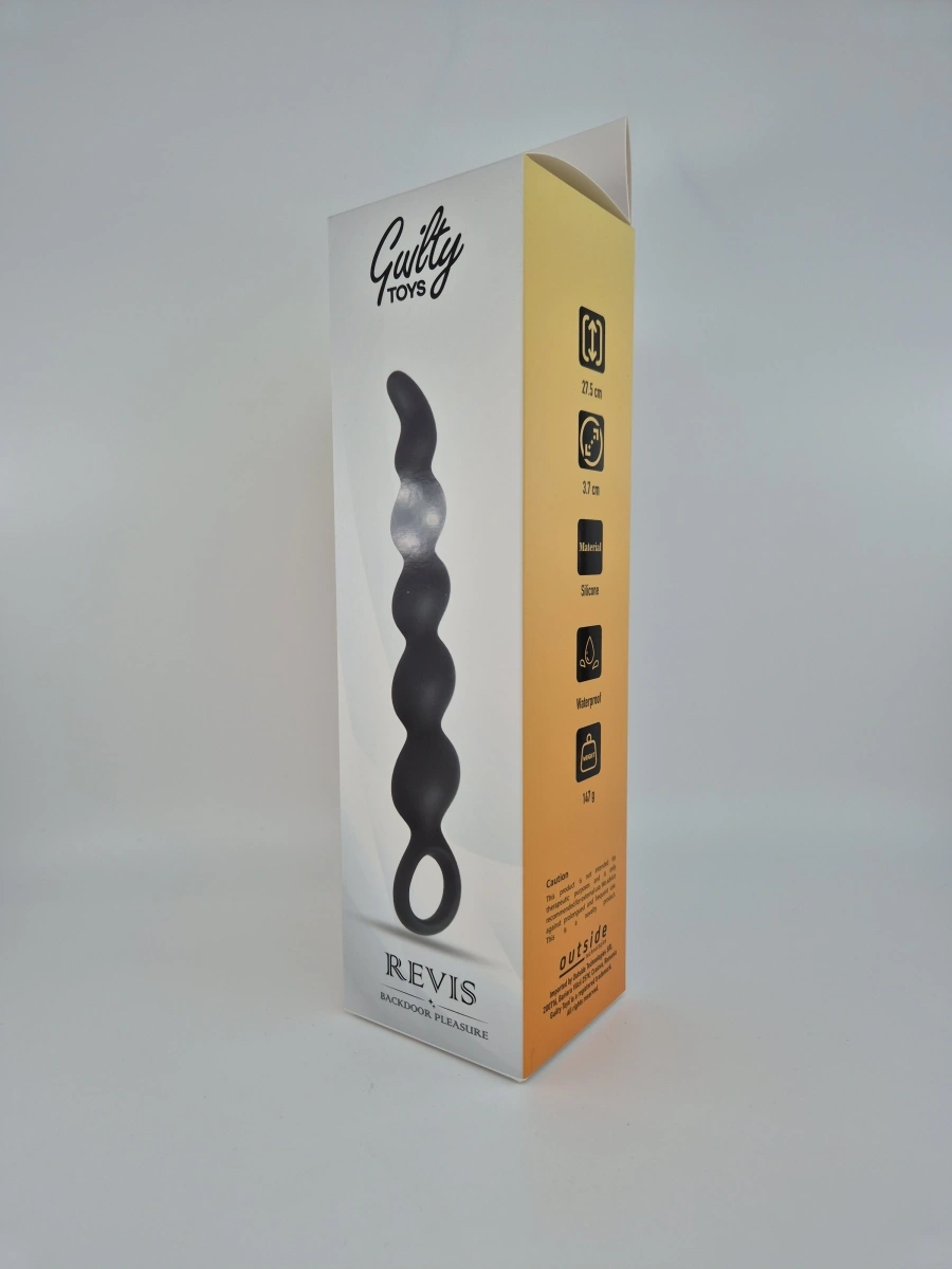 Bile Anale Revis 27 cm Silicon Negru Guilty Toys, #3, Erotic24.ro