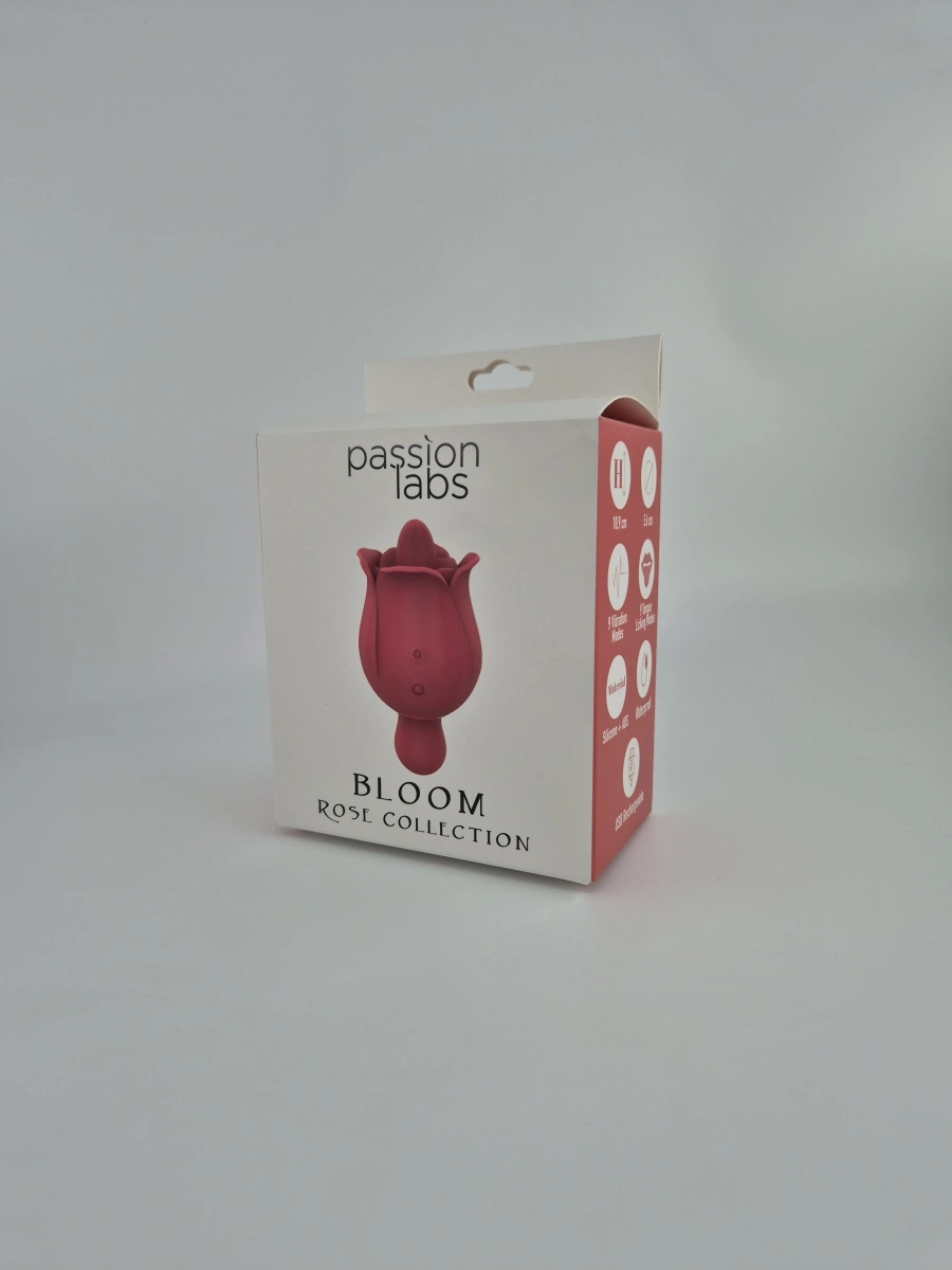 Vibrator Bloom,18 Moduri Stimulatoare, Silicon, USB, Rosu, 10.9 cm, Passion Labs, #7, Erotic24.ro