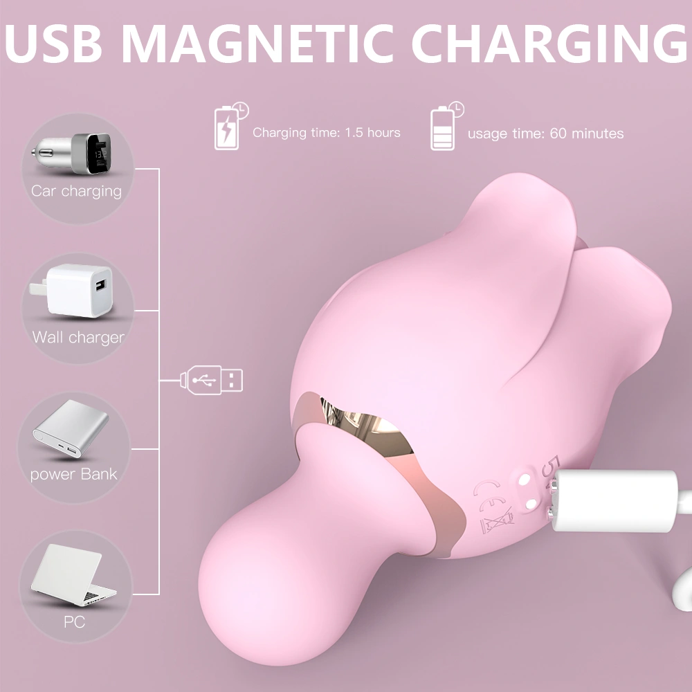 Vibrator Bloom,18 Moduri Stimulatoare, Silicon, USB, Roz, 10.9 cm, Passion Labs, #5, Erotic24.ro