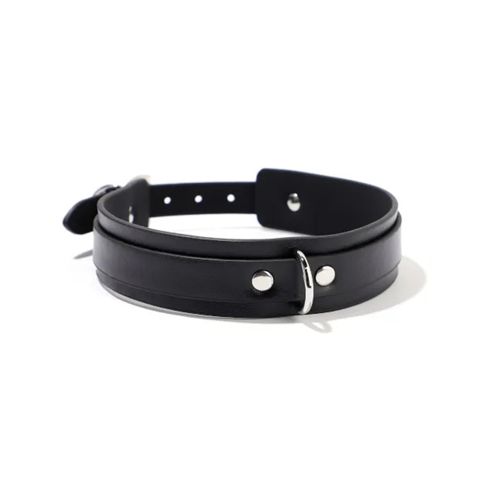 Choker Ring Fetish Love, Piele Ecologica, Negru