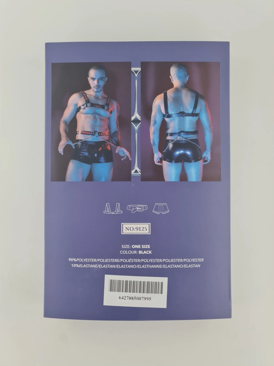 Set Lenjerie 3 Piese Powerful, Negru/Rosu, S-L, #5, Erotic24.ro