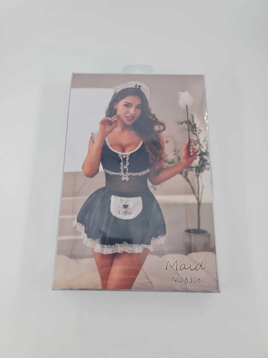 Costumatie Sexy Seductive Maid, 4 Piese, Negru/Alb, S/M, Nr. 5, Erotic24.ro